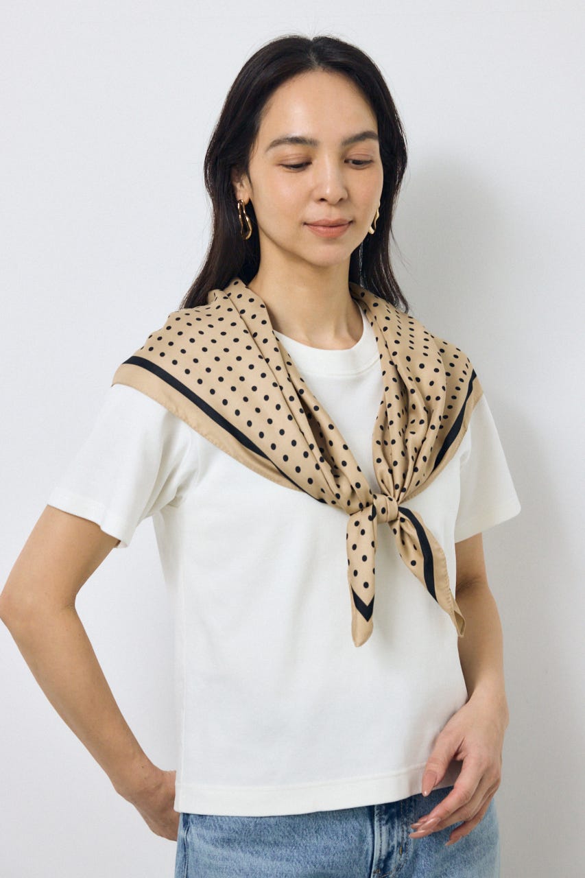 ドット柄スカーフ BEG FREE