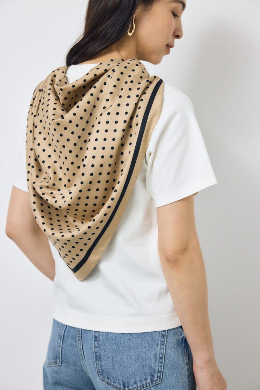 ドット柄スカーフ BEG FREE