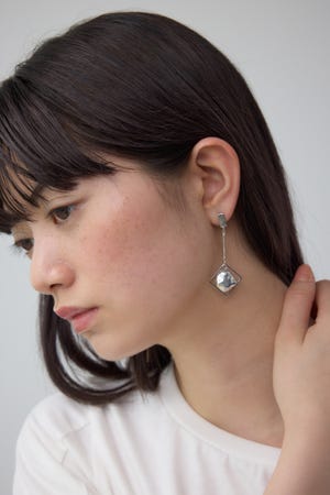 クリアメタルアシンメトリーピアス