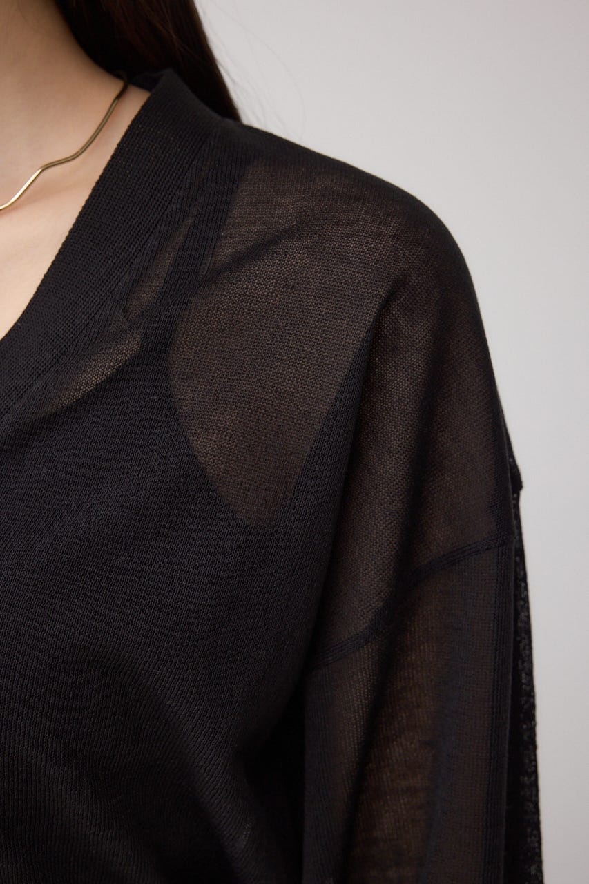 シアードルマンニットカーディガン BLK FREE