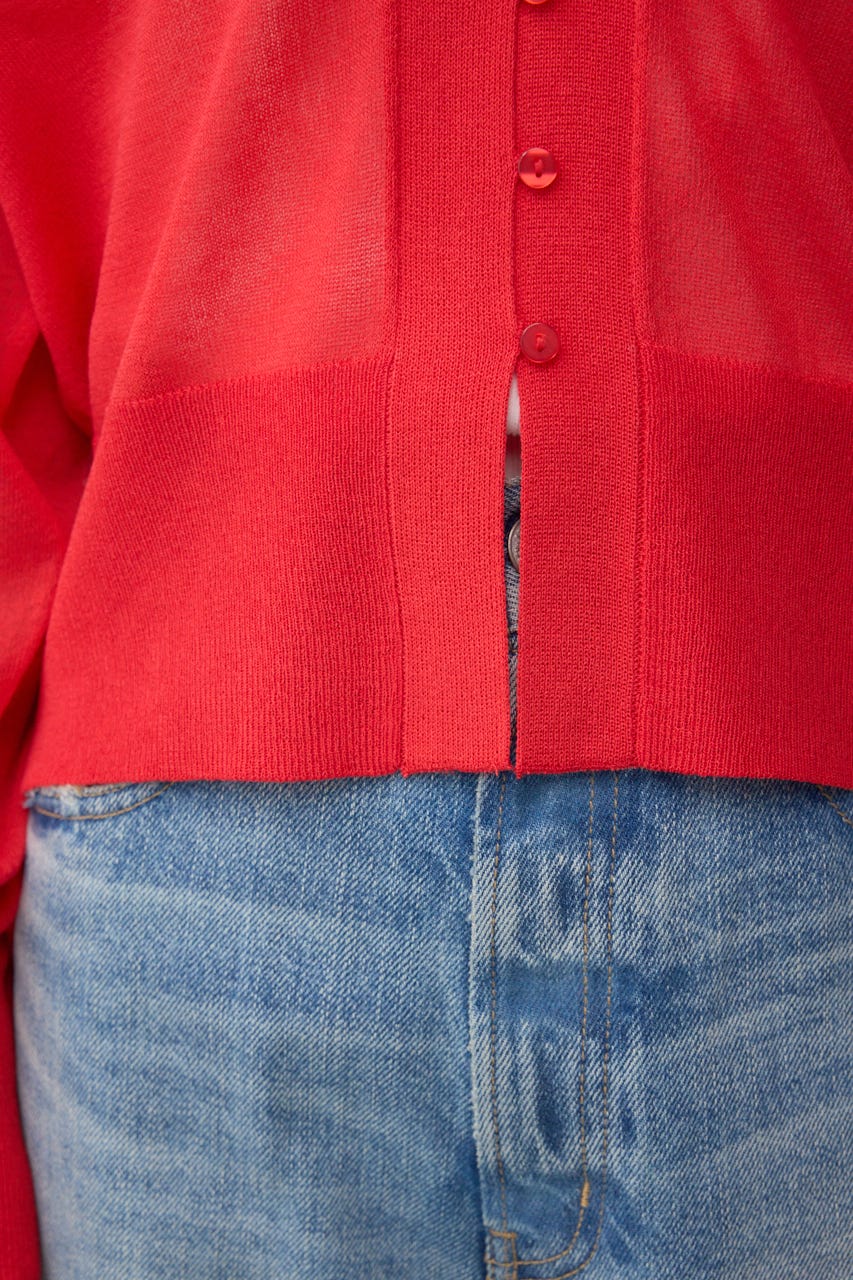 シアードルマンニットカーディガン RED FREE