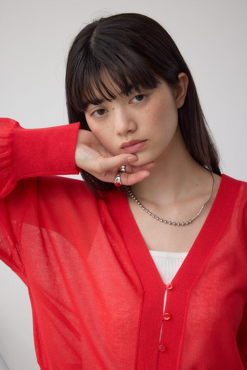 シアードルマンニットカーディガン RED FREE