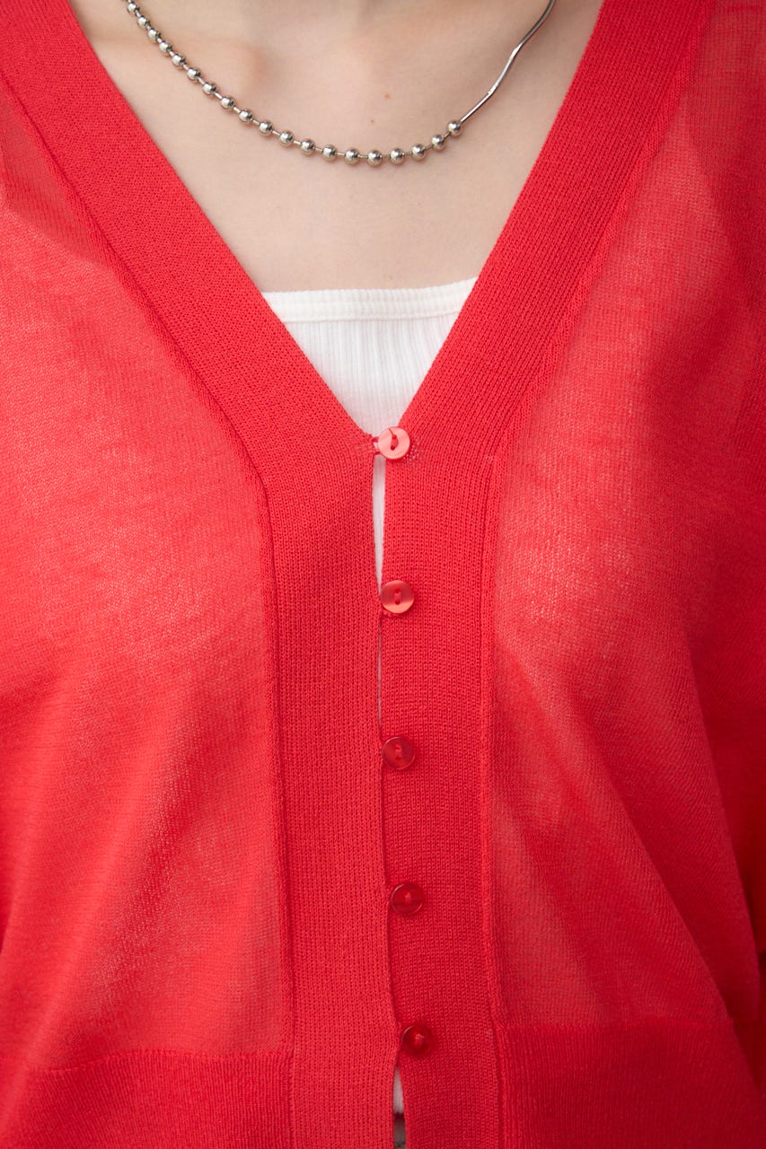 シアードルマンニットカーディガン RED FREE