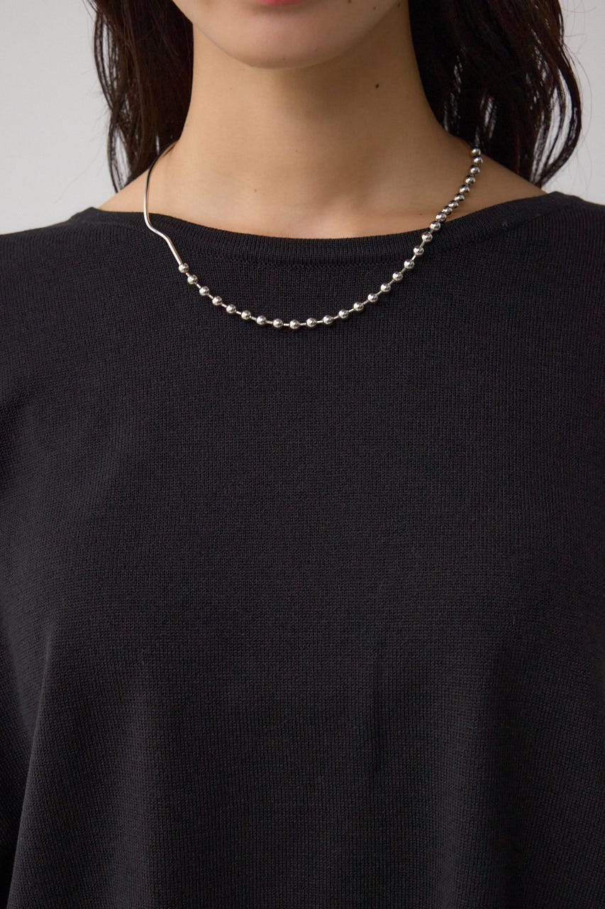 バイカラーワイドルーズニット 柄BLK FREE