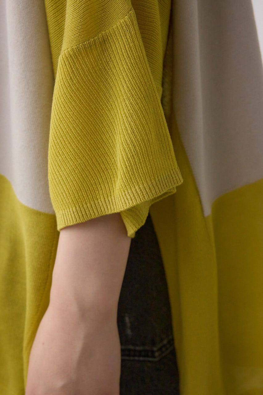 バイカラーワイドルーズニット 柄GRY FREE