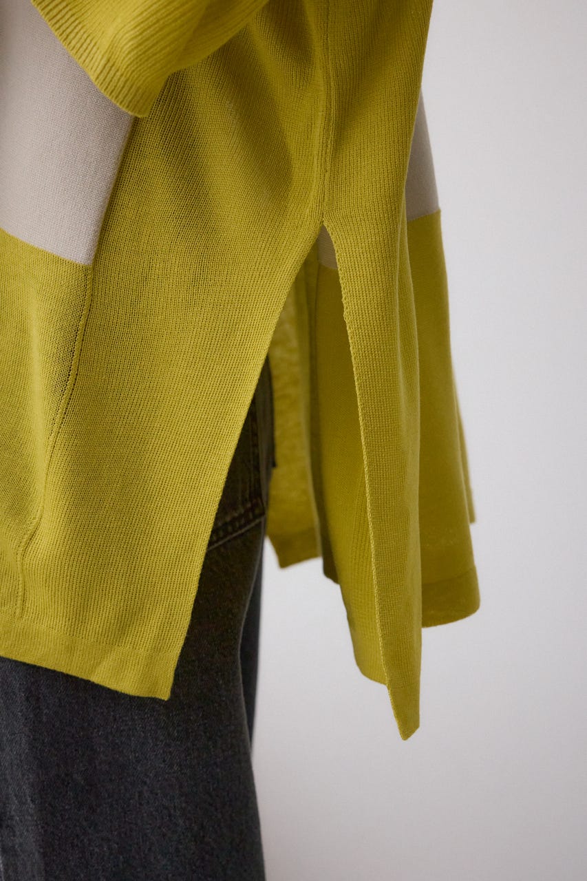 バイカラーワイドルーズニット 柄GRY FREE