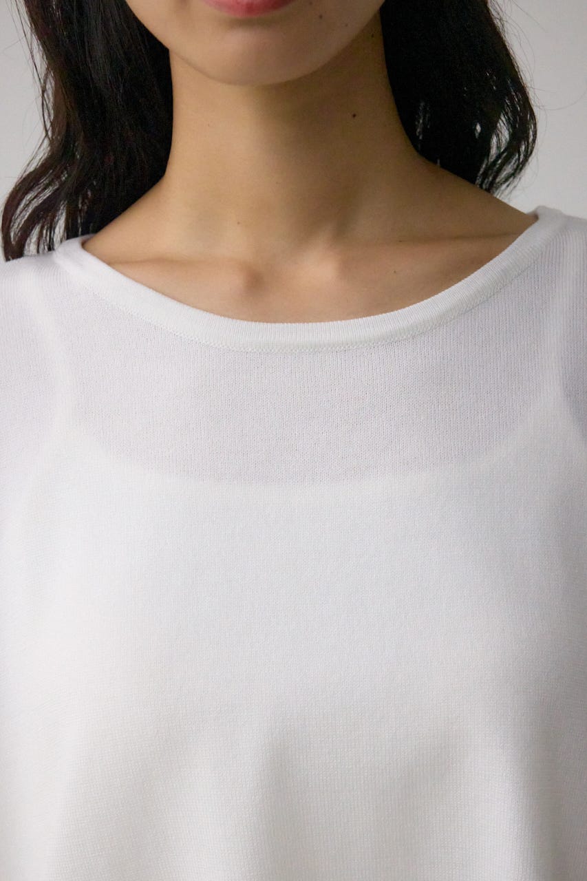 バイカラーワイドルーズニット O/WHT FREE