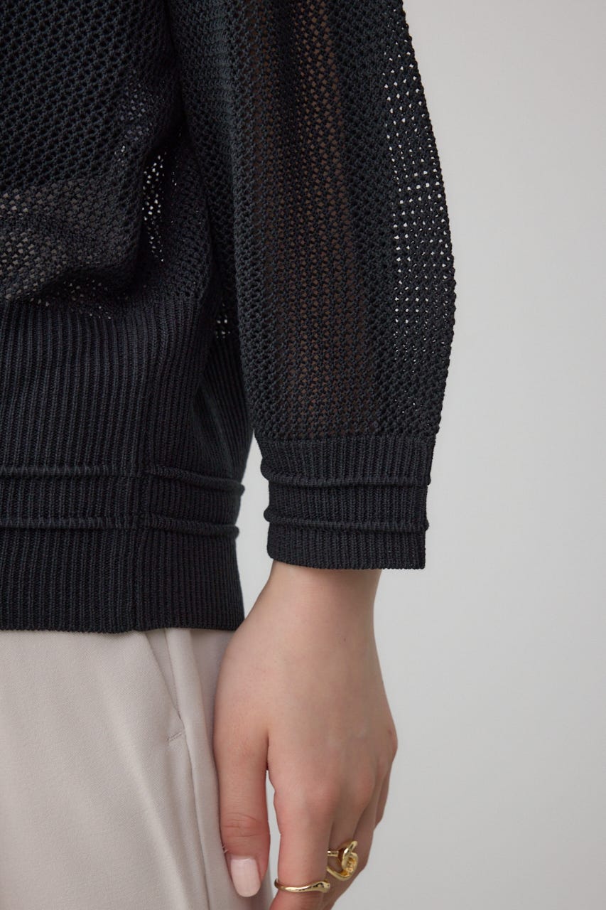 pois メッシュカーディガン　BLACK pois メッシュカーディガン BLACK