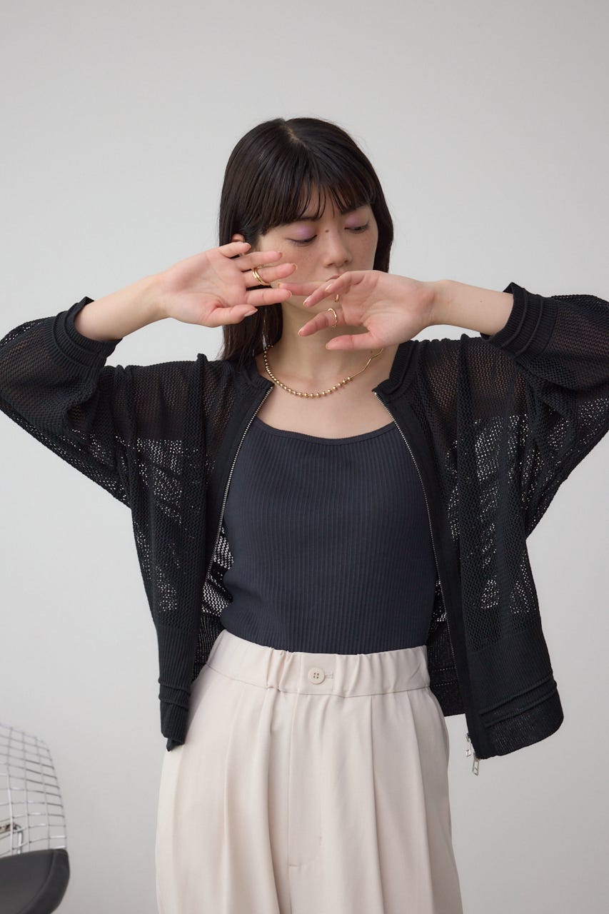 AZUL BY MOUSSY | Wジップメッシュニットカーディガン