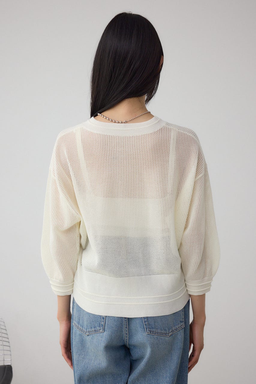 Wジップメッシュニットカーディガン O/WHT FREE