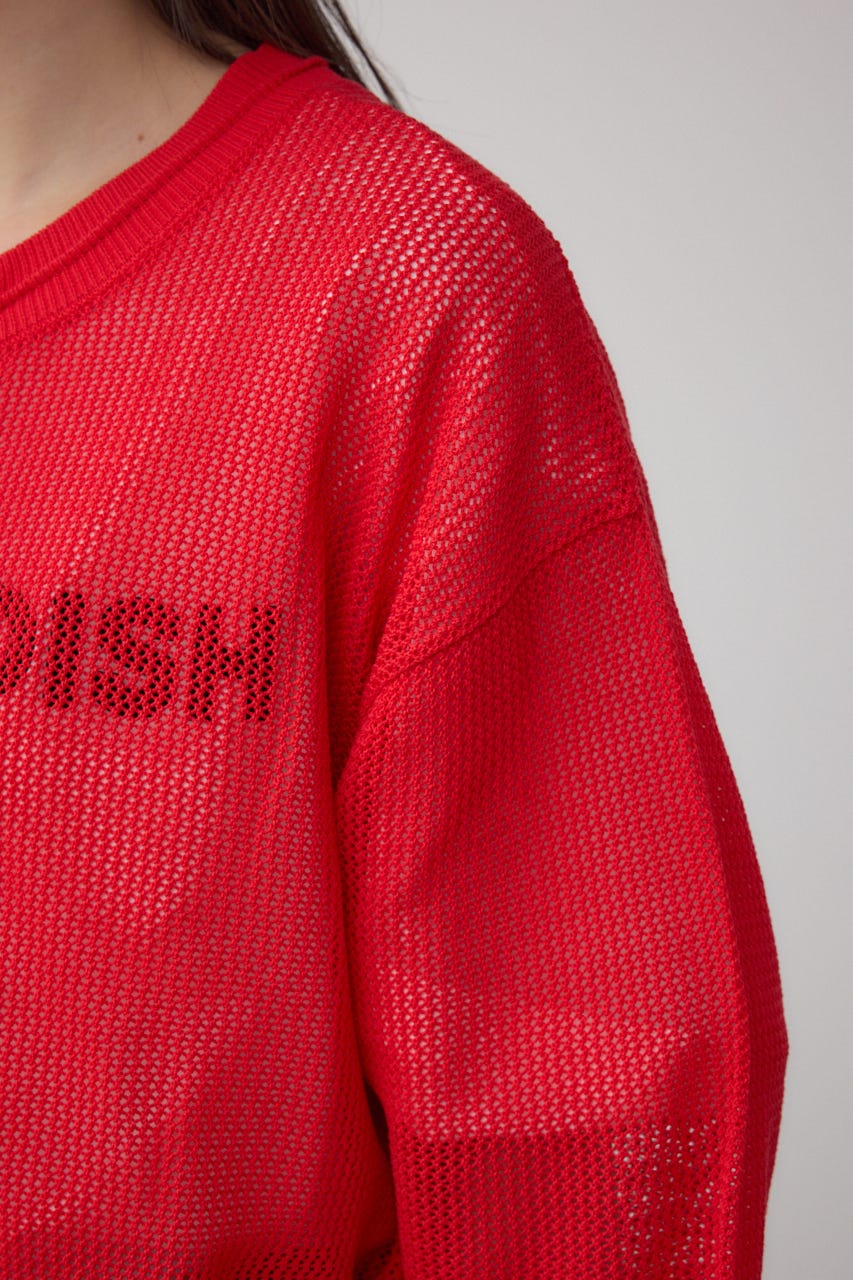 Wジップメッシュニットカーディガン RED FREE