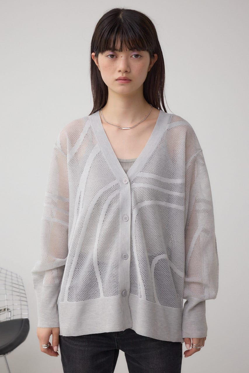 AZUL BY MOUSSY | スカシガラニットカーデ (カーディガン