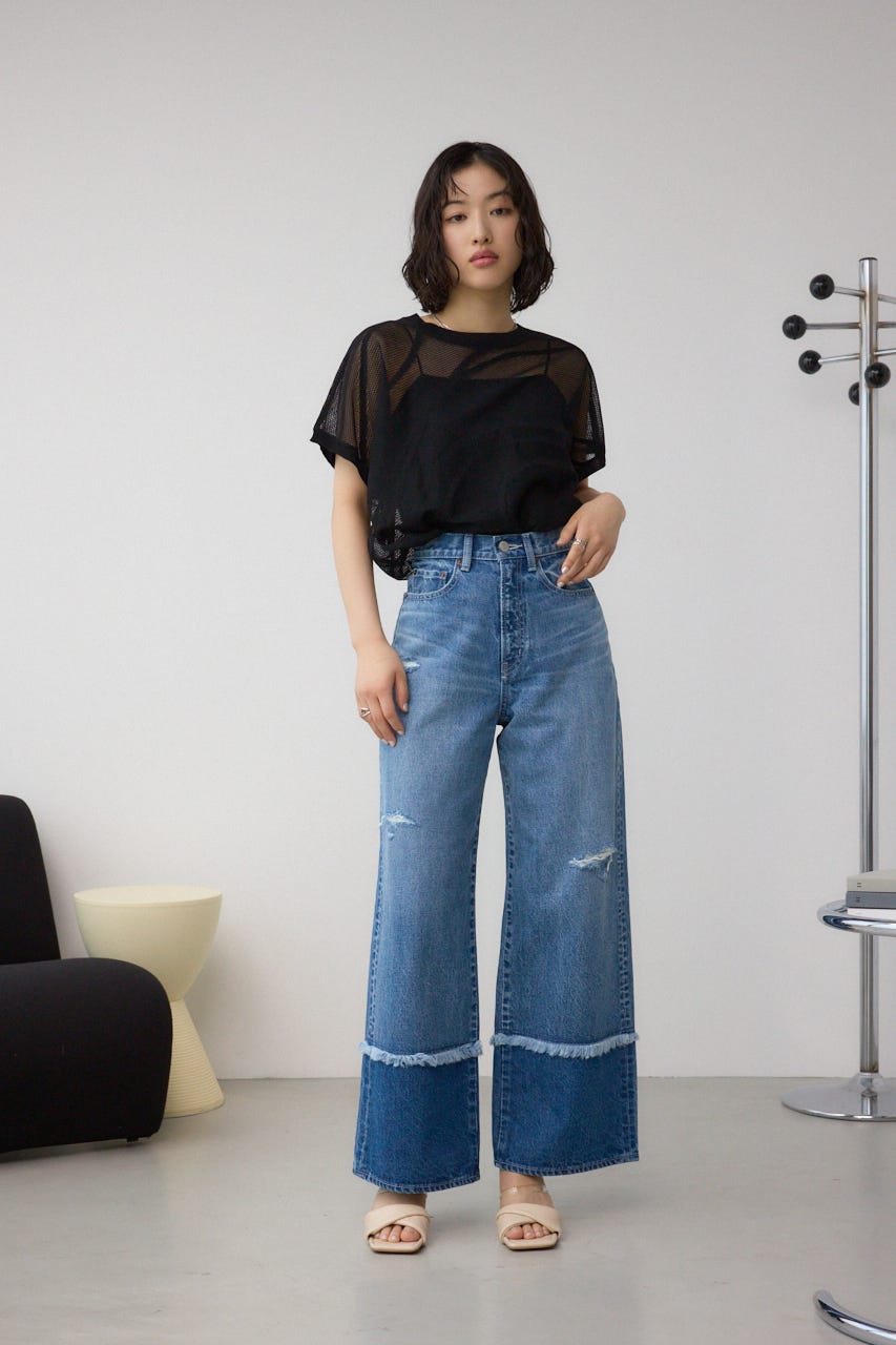 スカシガラドルマンニット BLK FREE
