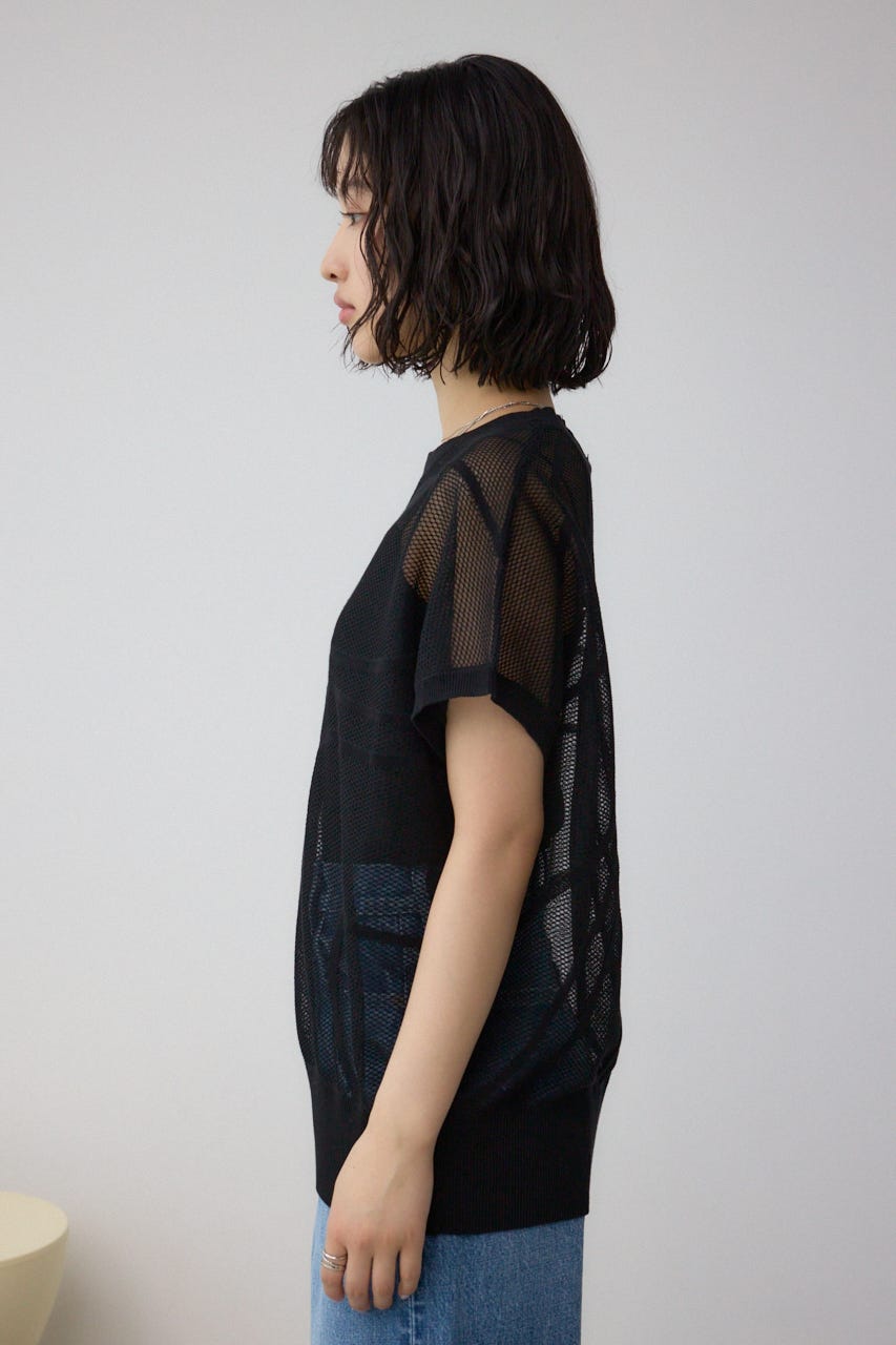 スカシガラドルマンニット BLK FREE