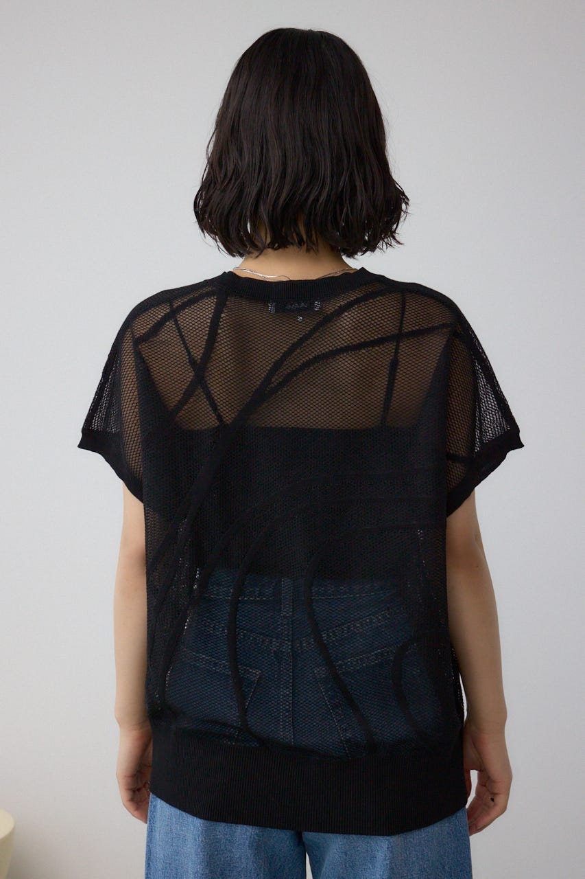 スカシガラドルマンニット BLK FREE