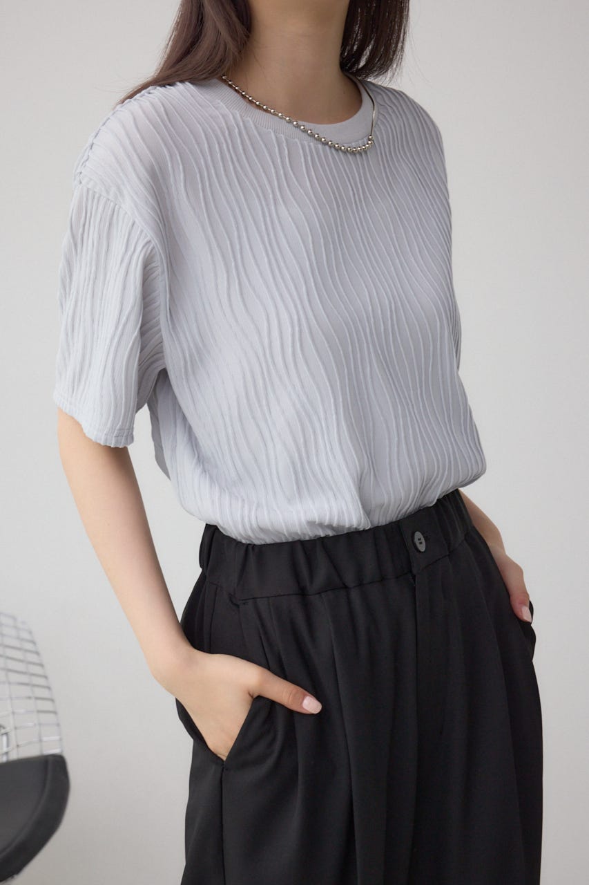 AZUL BY MOUSSY | ソリッドテクスチャーカットトップス (Tシャツ