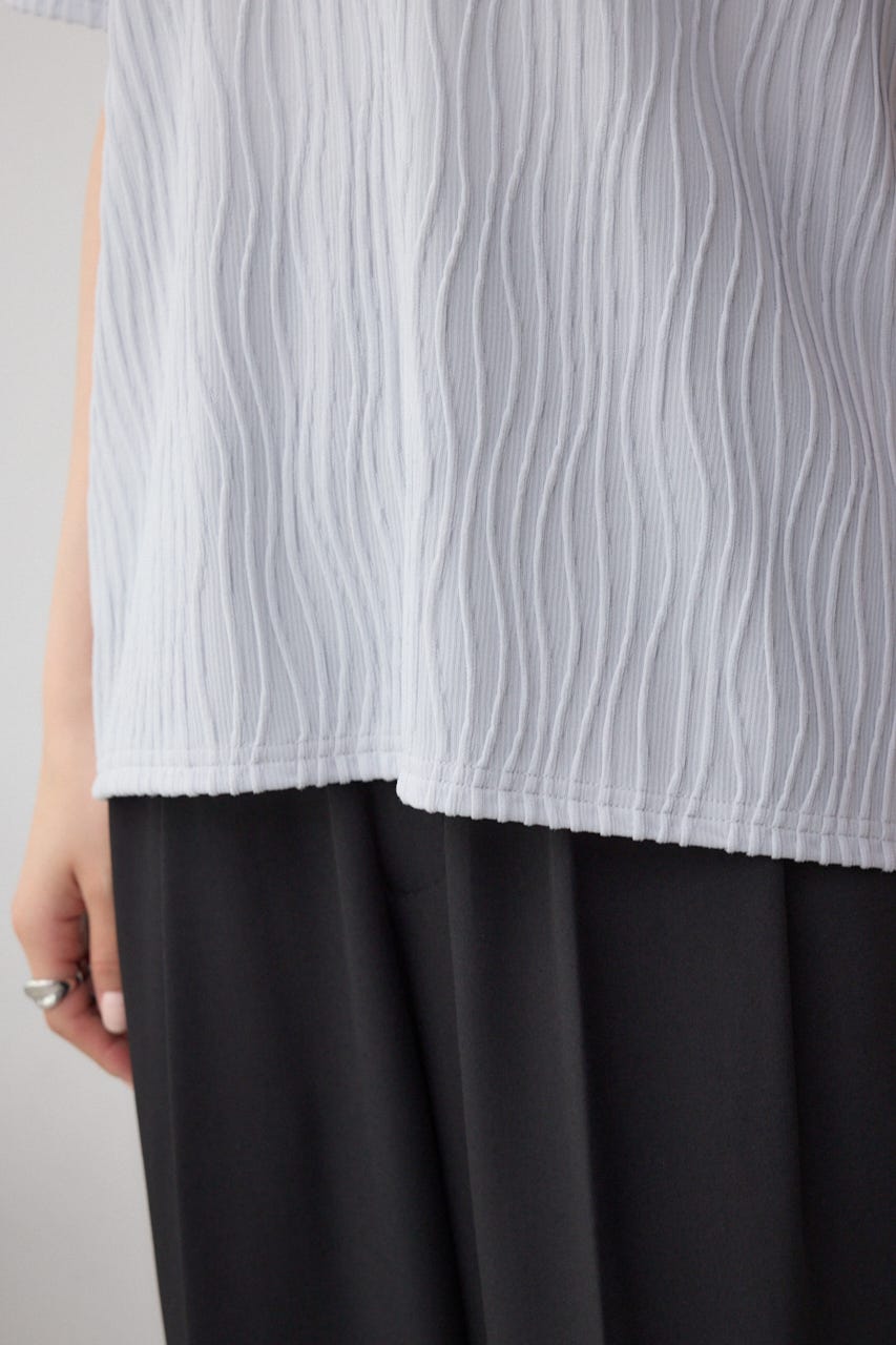 AZUL BY MOUSSY | ソリッドテクスチャーカットトップス (Tシャツ