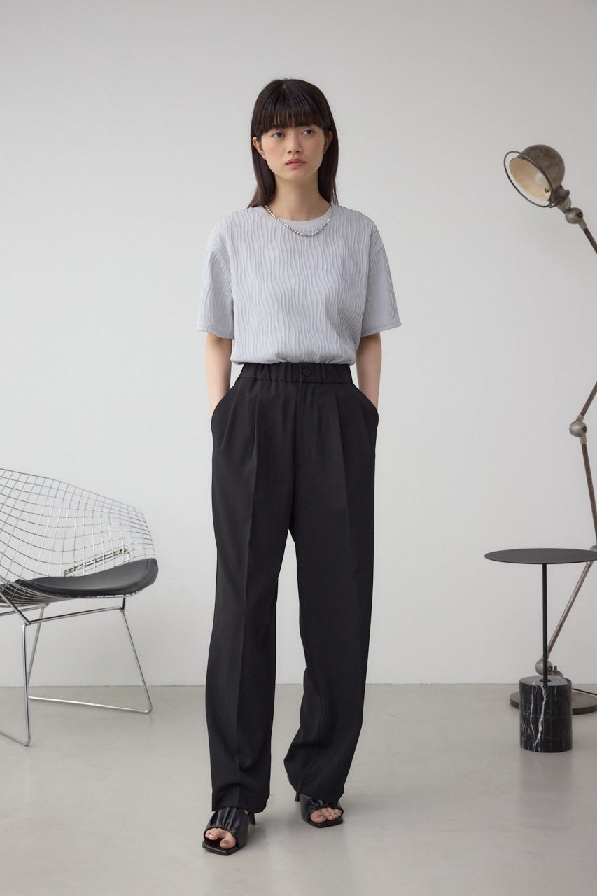 ソリッドテクスチャーカットトップス L/GRY M