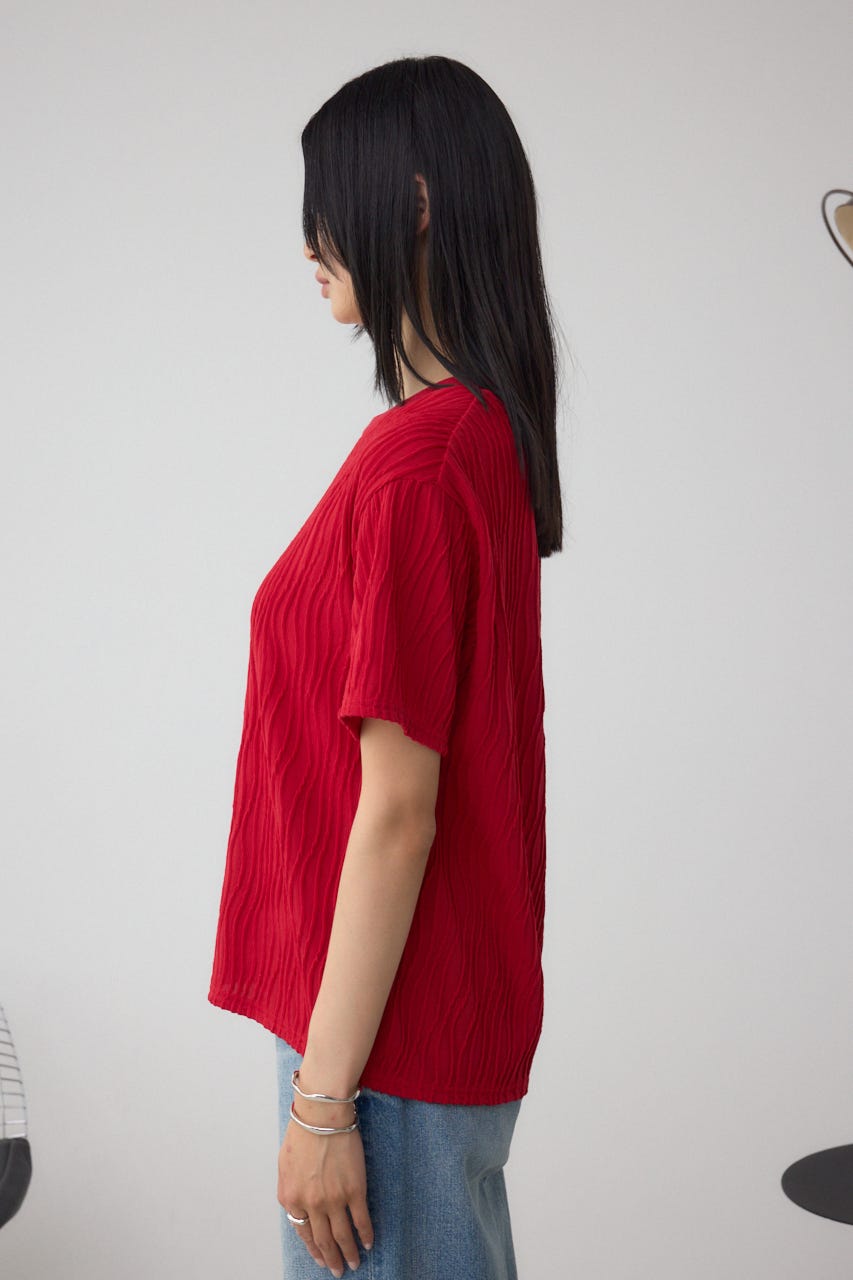 AZUL BY MOUSSY | ソリッドテクスチャーカットトップス (Tシャツ
