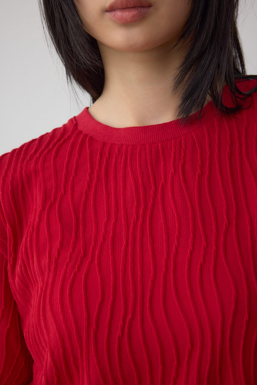 AZUL BY MOUSSY | ソリッドテクスチャーカットトップス (Tシャツ