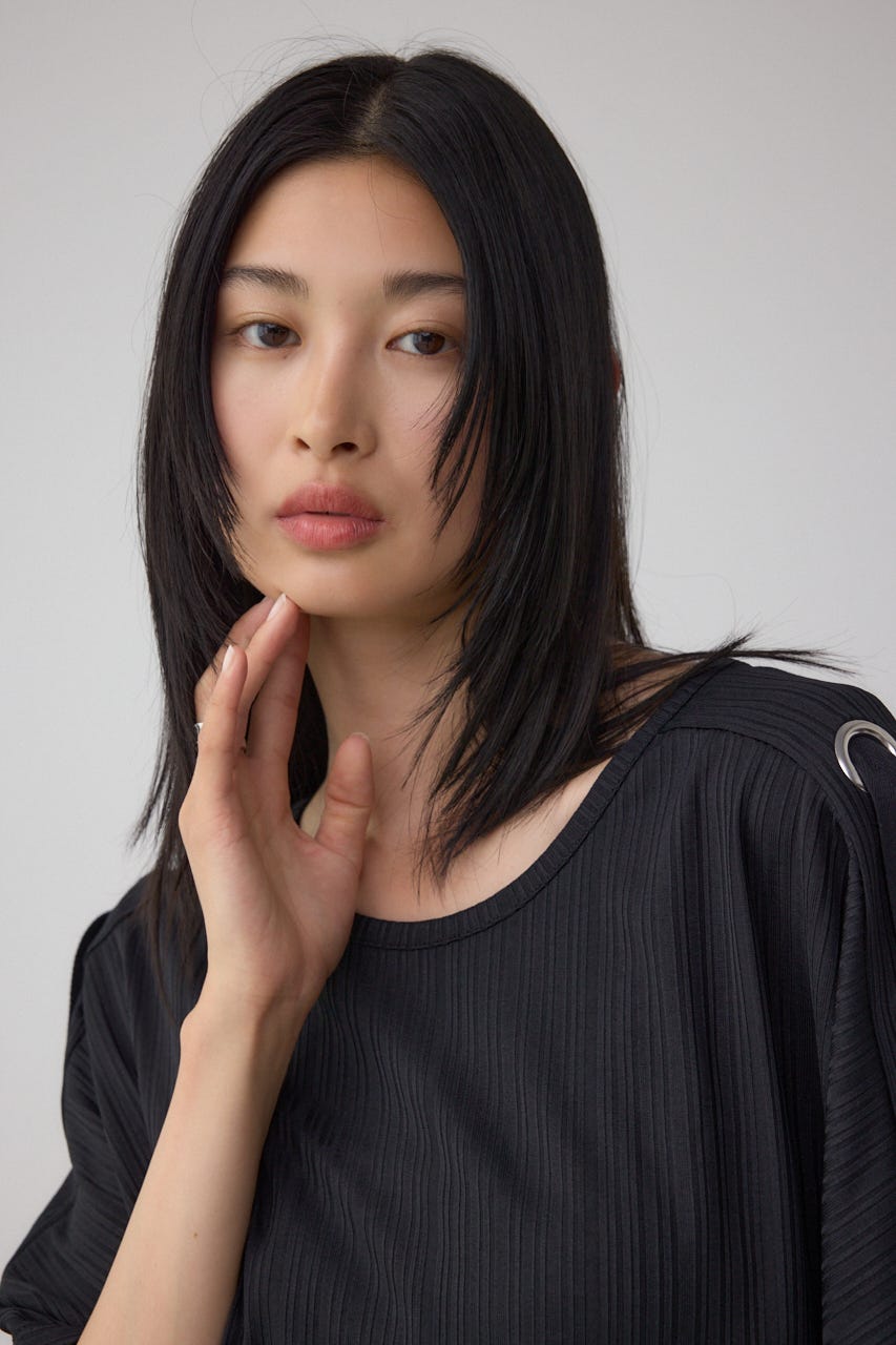 アイレットカットトップス BLK FREE