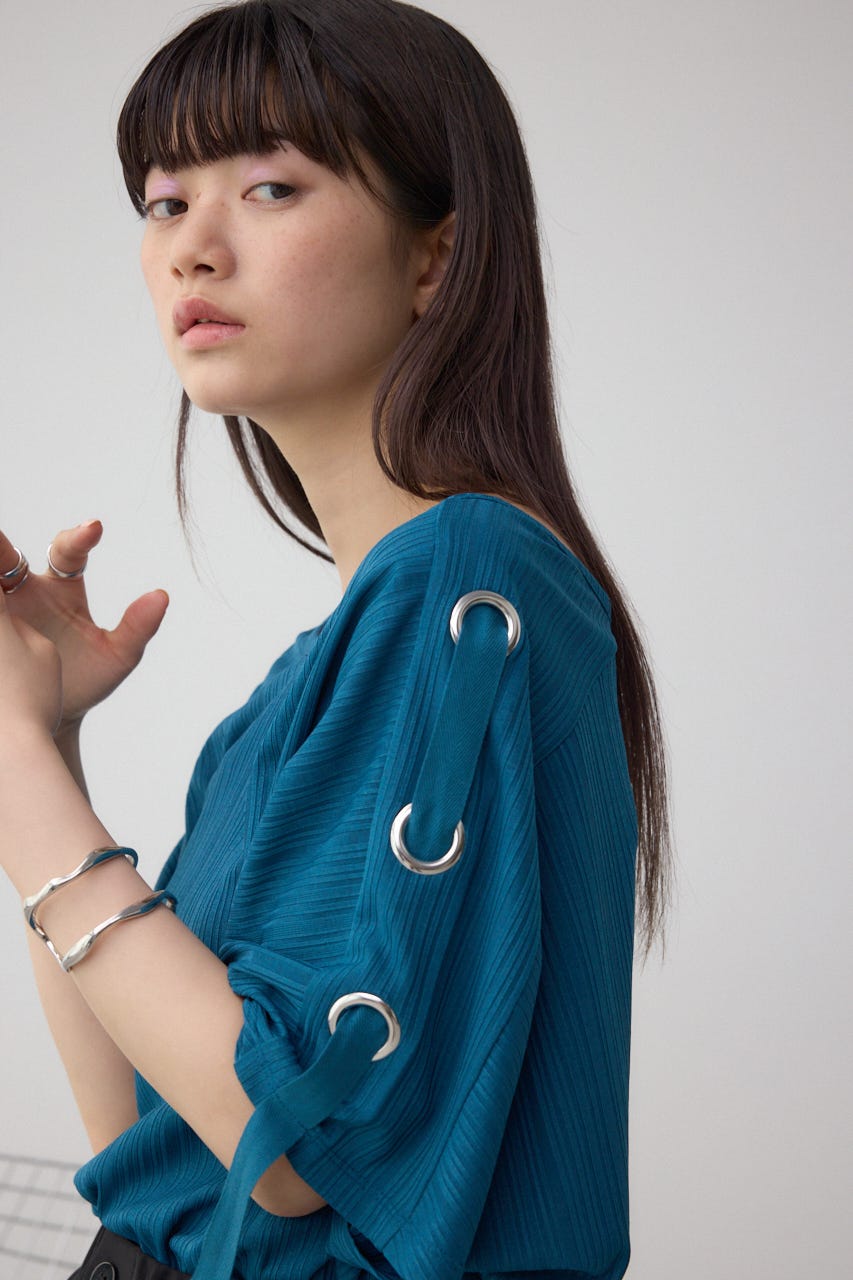 アイレットカットトップス D/BLU FREE