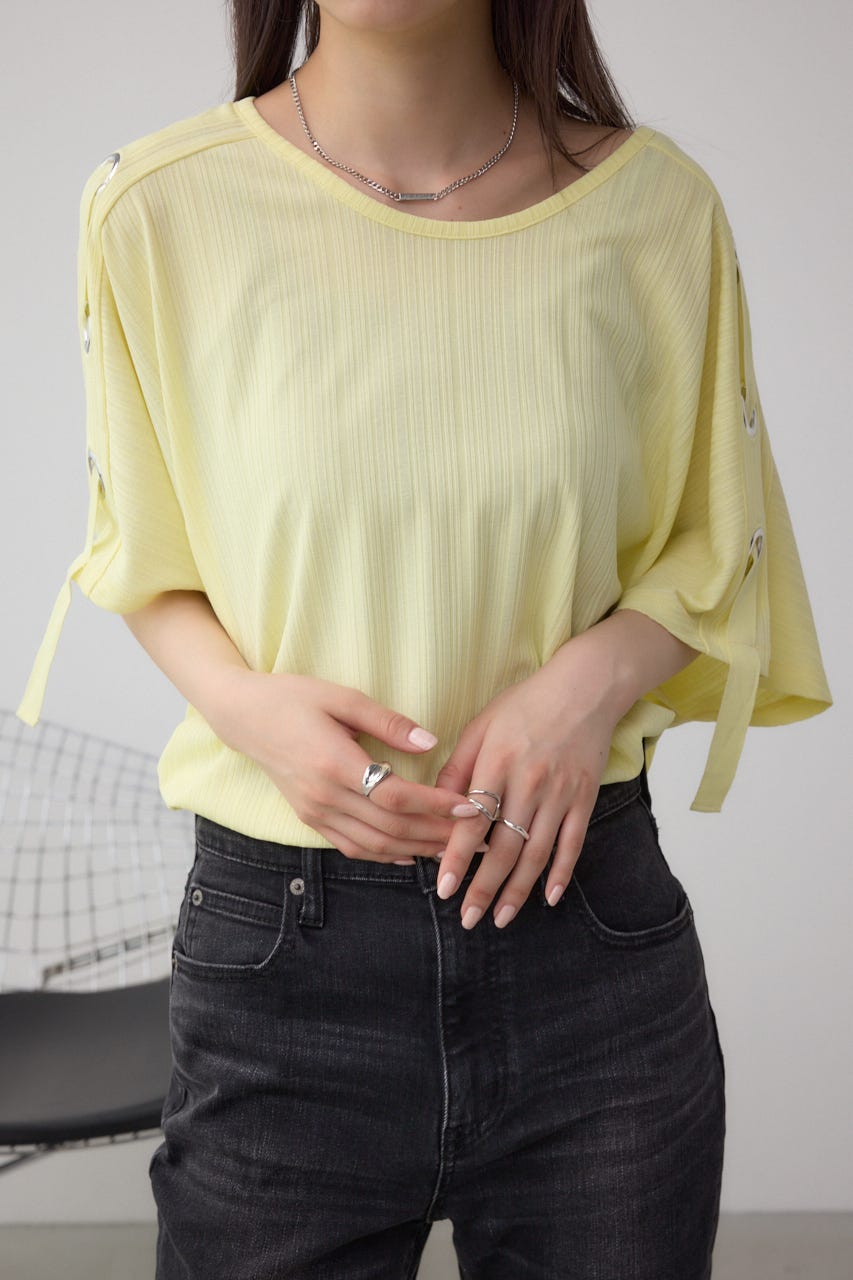 アイレットカットトップス L/YEL FREE