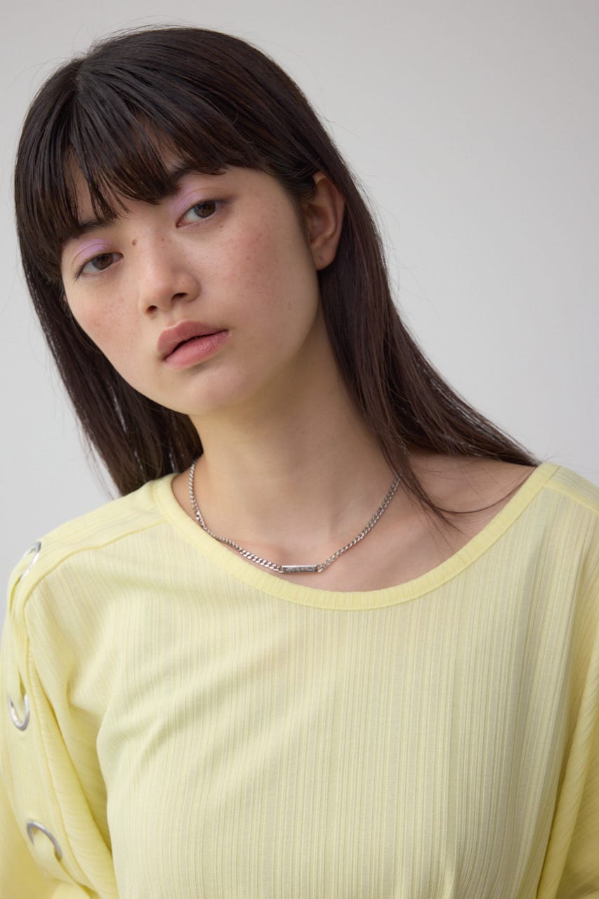 アイレットカットトップス L/YEL FREE