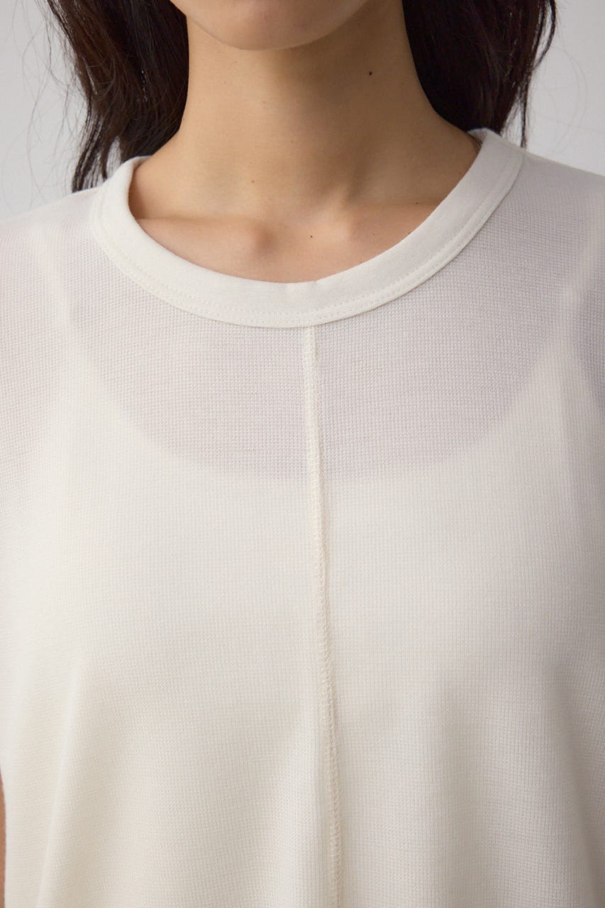 シアーワッフルノースリーブTシャツ IVOY FREE