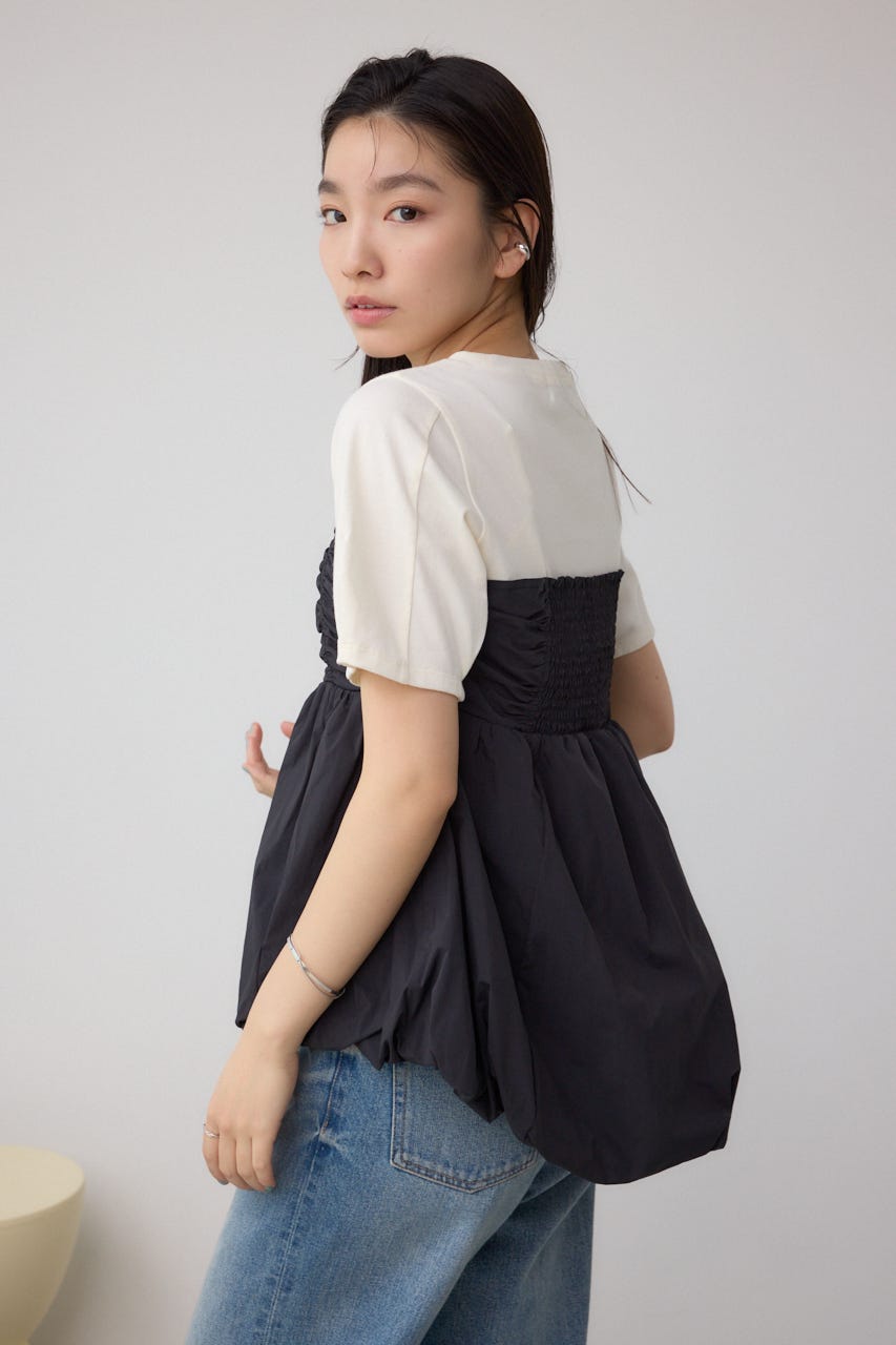 23SS MACHATT バルーンメモリートップス AZUL BY MOUSSY | ペプラムバルーントップス (Tシャツ・カットソー
