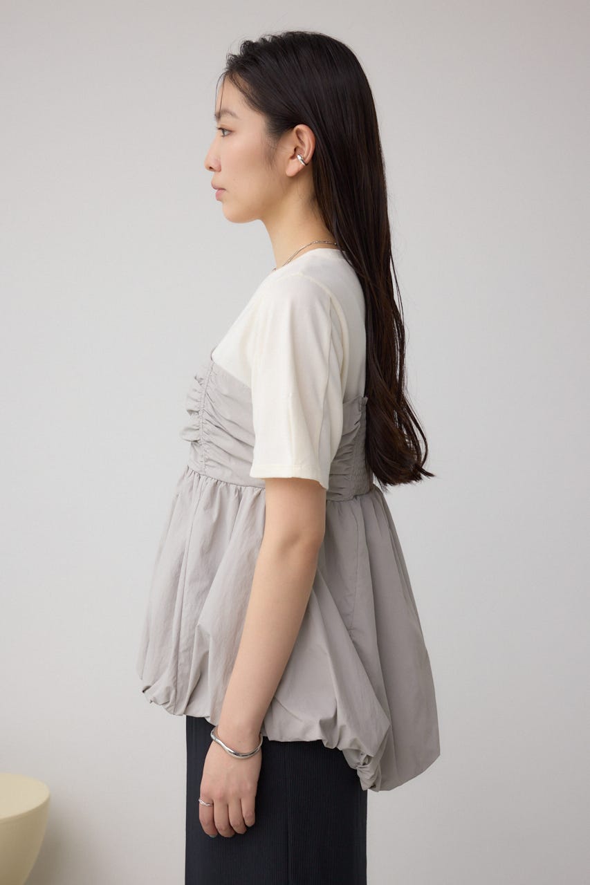 ペプラムバルーントップス GRY M