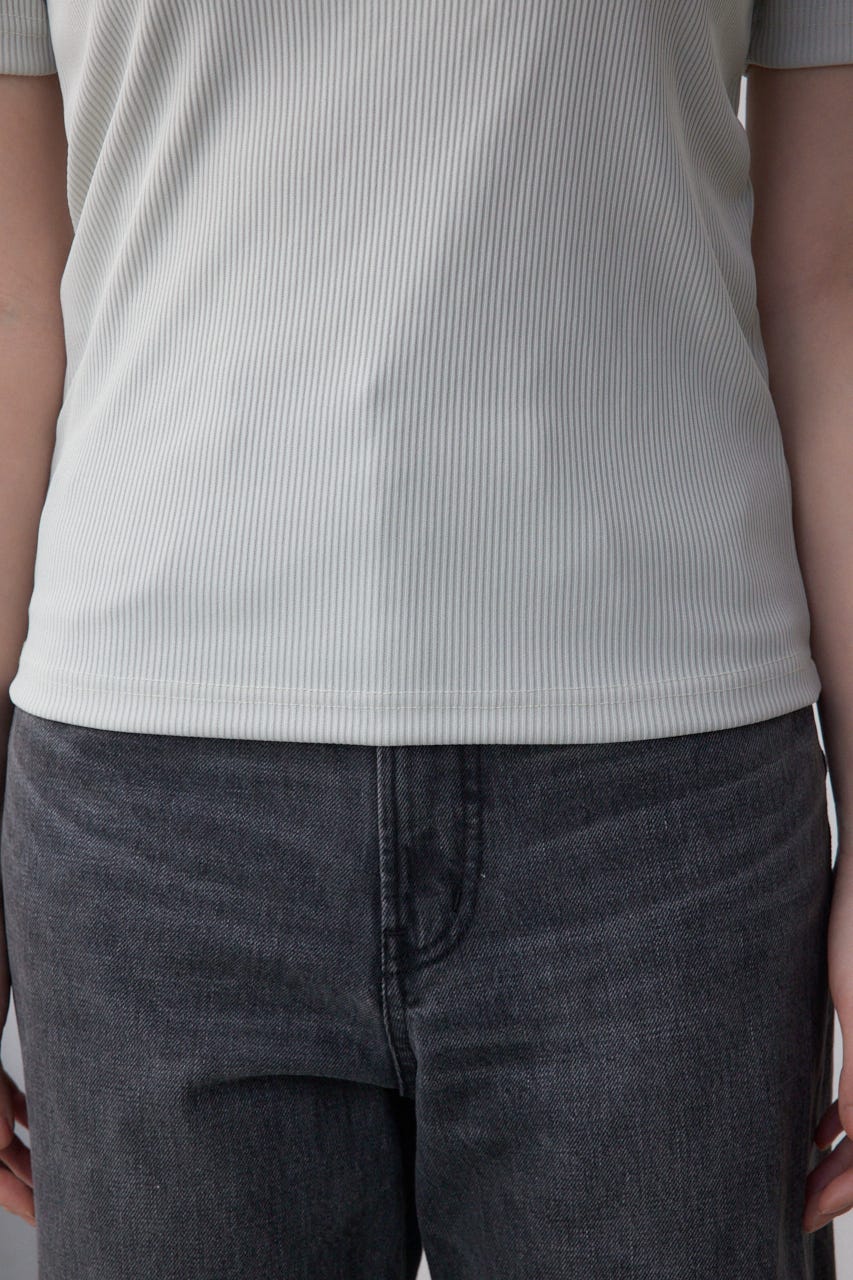 2WAYドライタッチリブトップス L/BEG S