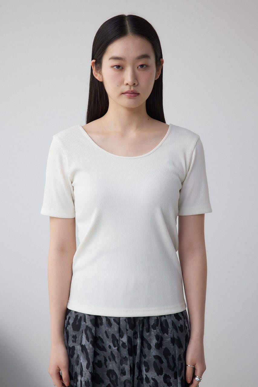 2WAYドライタッチリブトップス O/WHT M