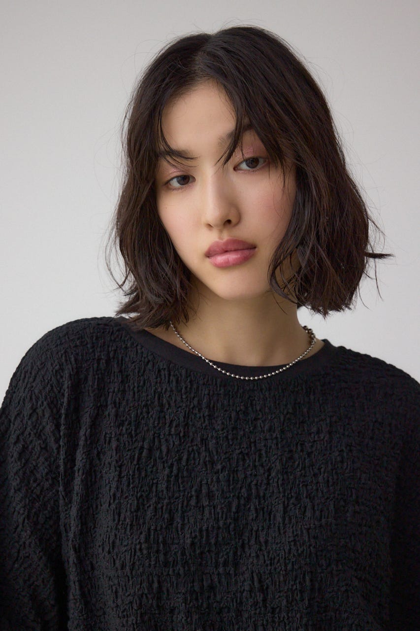 カットジャカードトップス BLK FREE