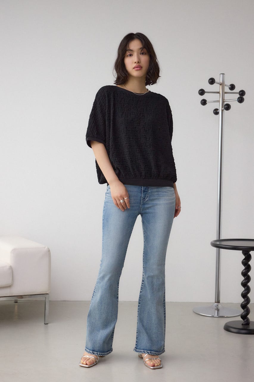 カットジャカードトップス BLK FREE