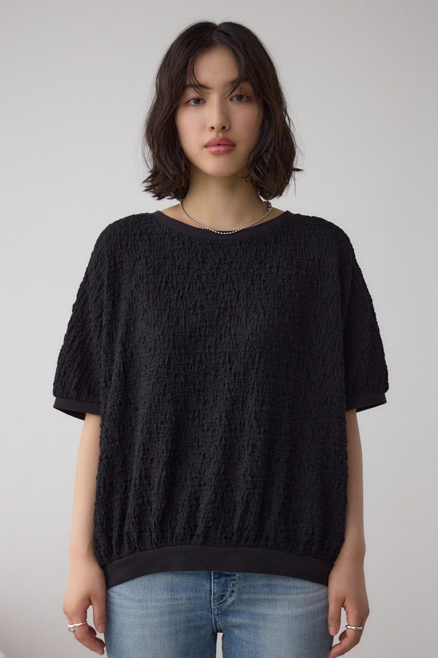 カットジャカードトップス BLK FREE