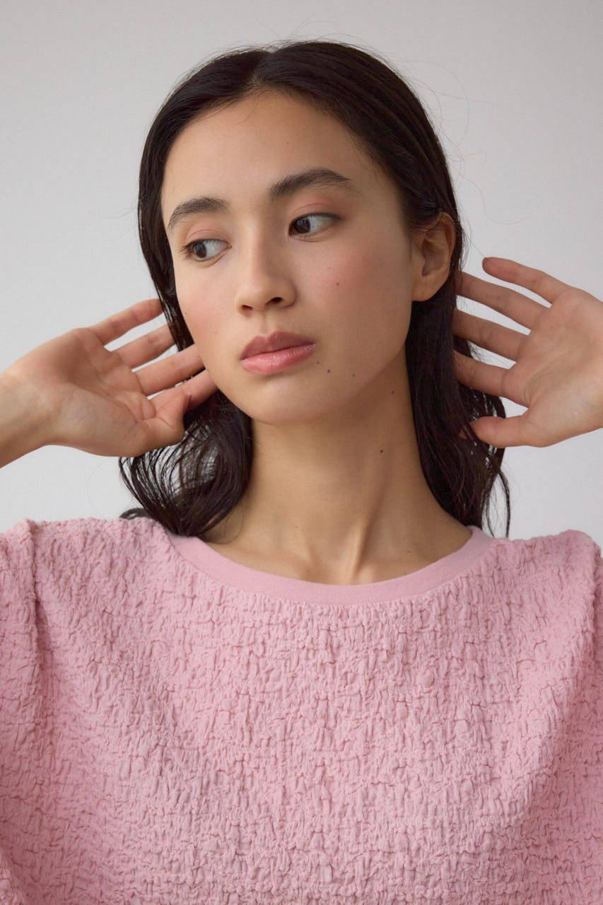 カットジャカードトップス L/PNK FREE