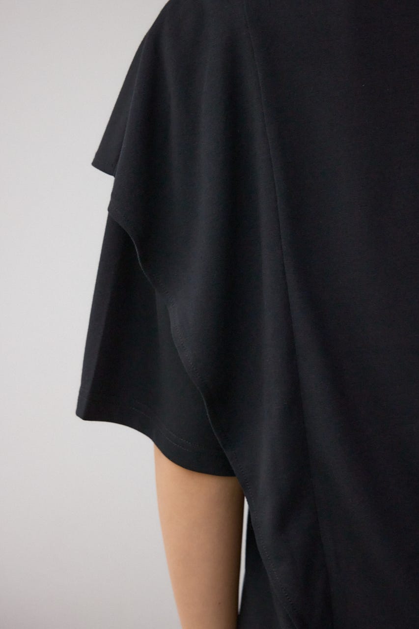 ラッフルカットトップス BLK S