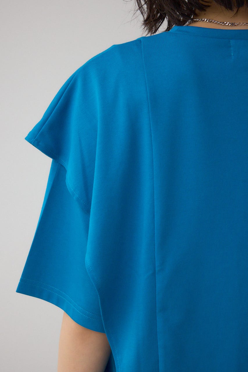 ラッフルカットトップス BLU M