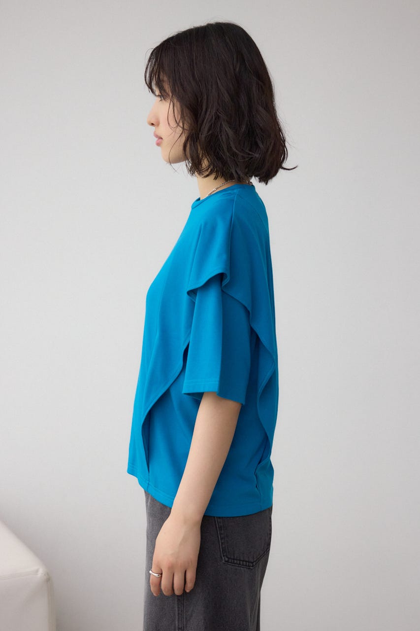 ラッフルカットトップス BLU M