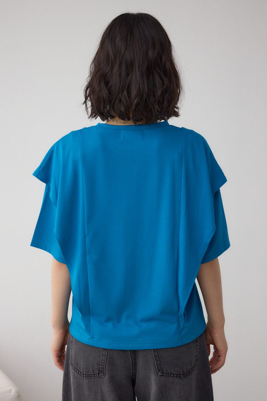 ラッフルカットトップス BLU M