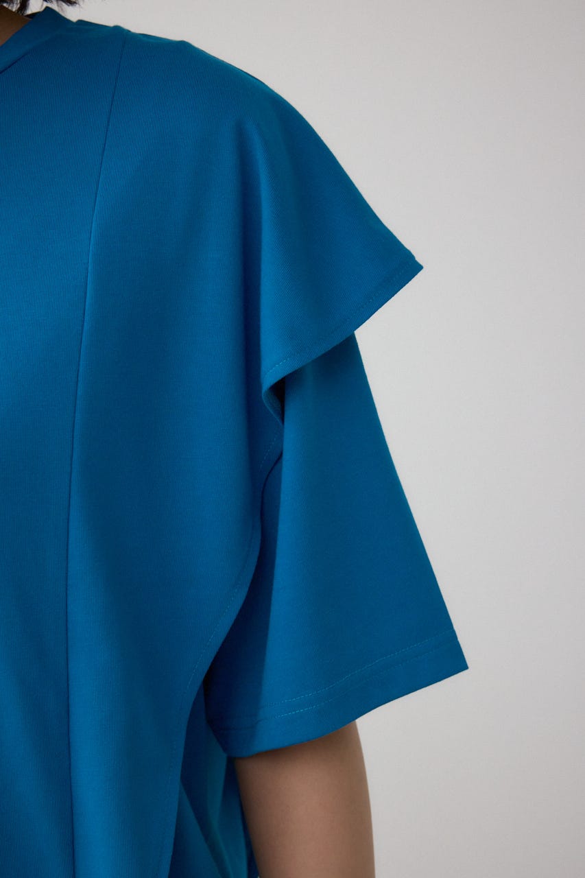 ラッフルカットトップス BLU M