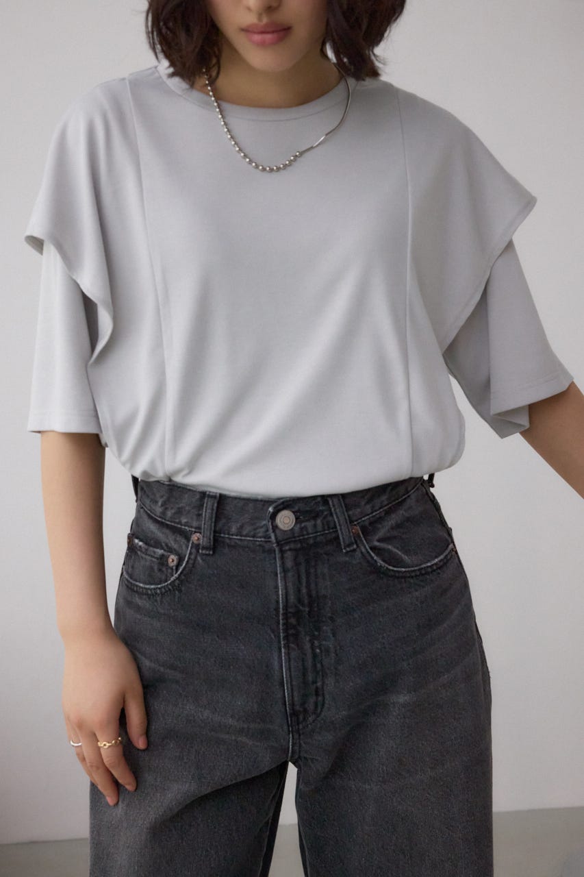 ラッフルカットトップス L/GRY M