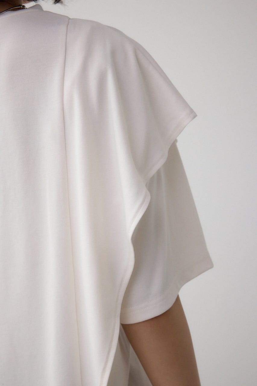 ラッフルカットトップス O/WHT M