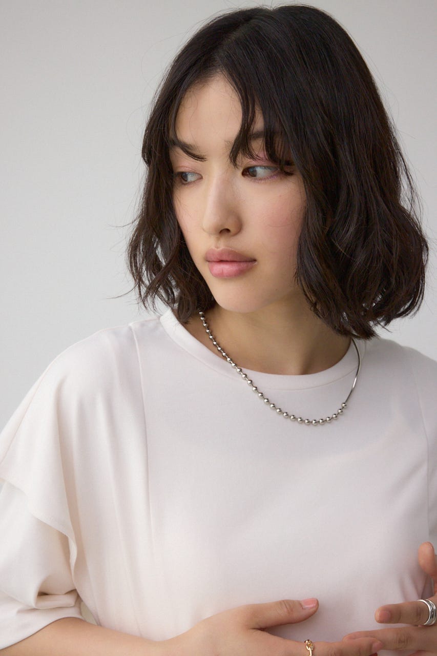 ラッフルカットトップス O/WHT M