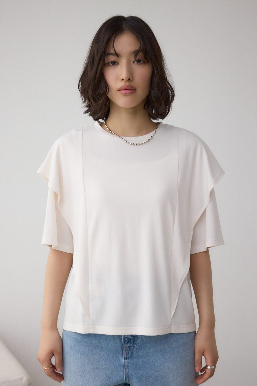 ラッフルカットトップス O/WHT M