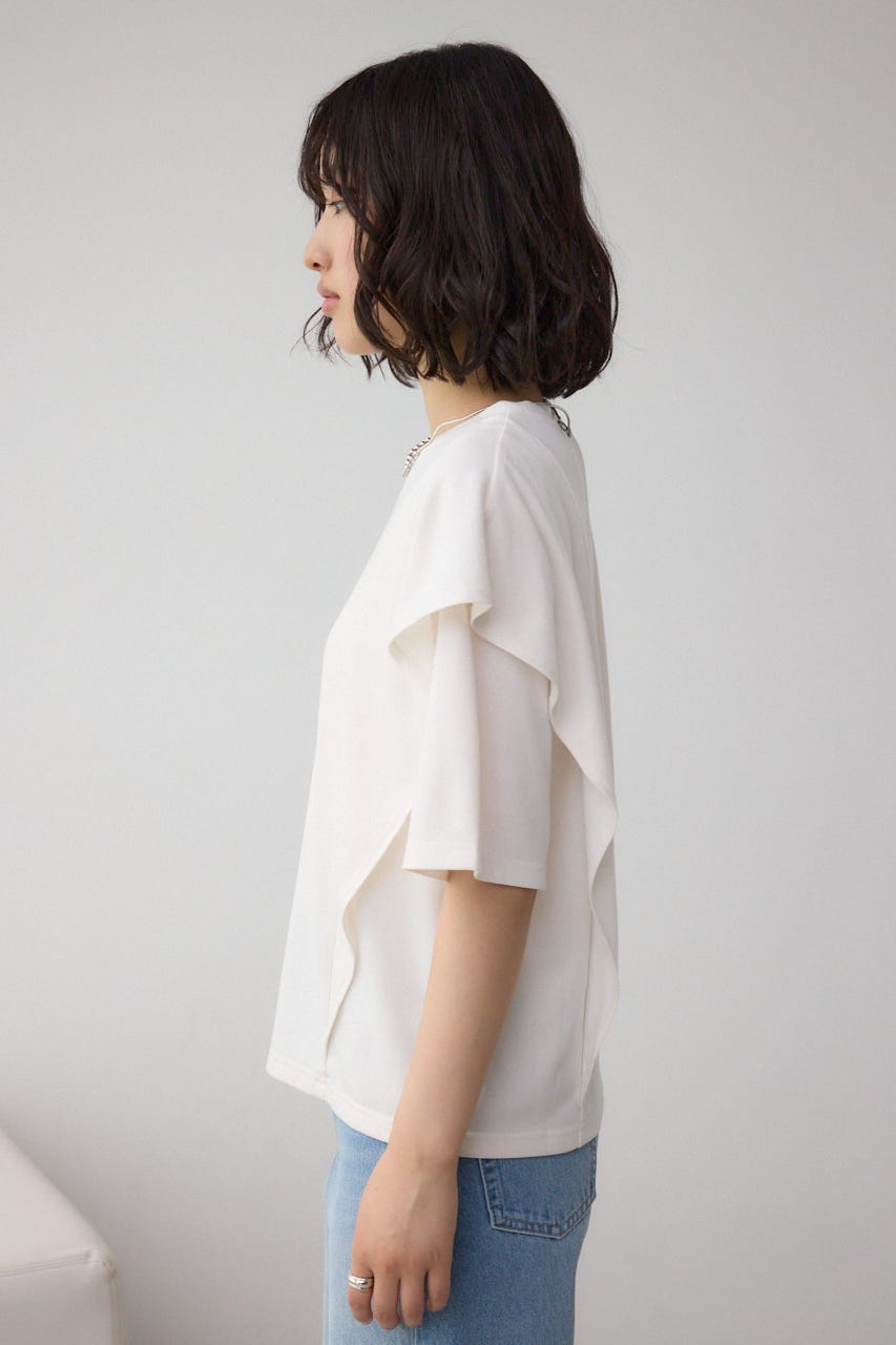 ラッフルカットトップス O/WHT M