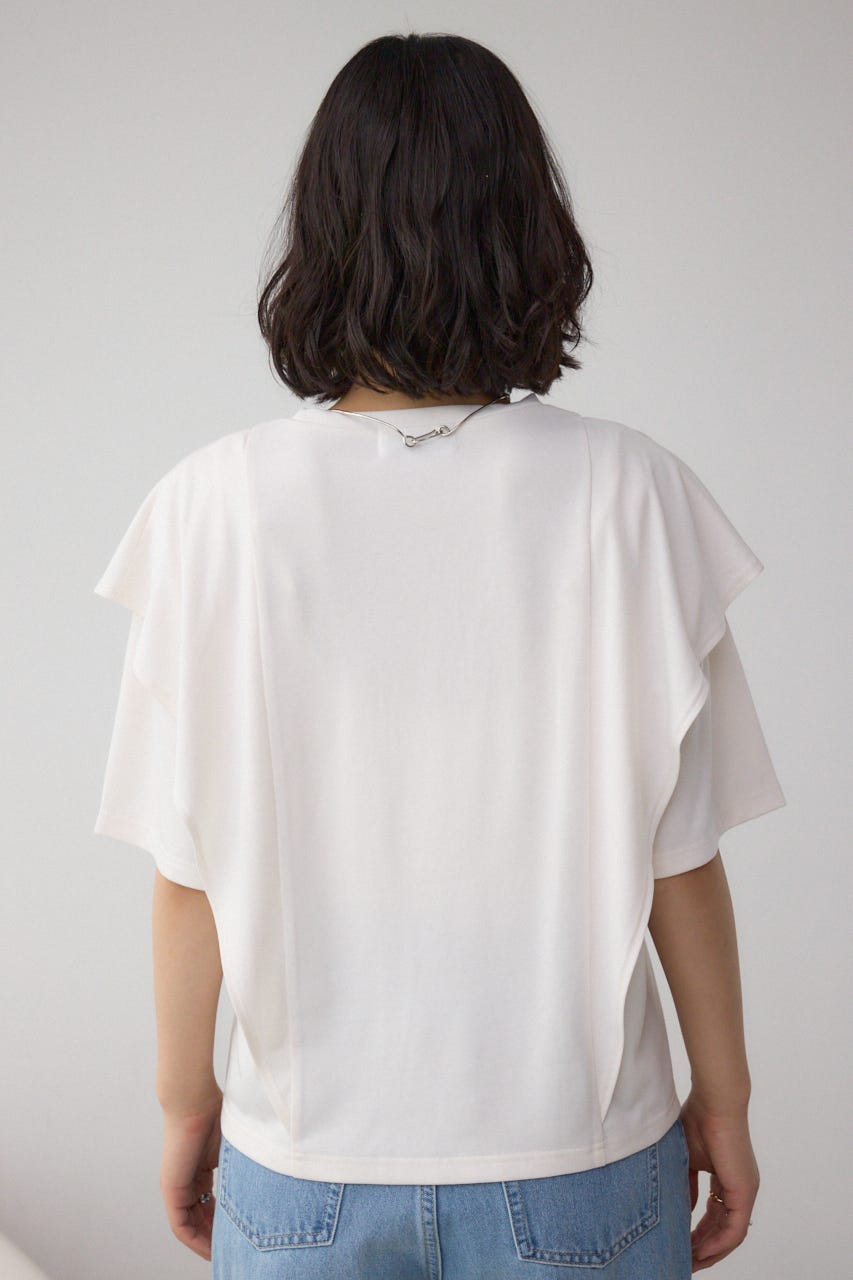 ラッフルカットトップス O/WHT M