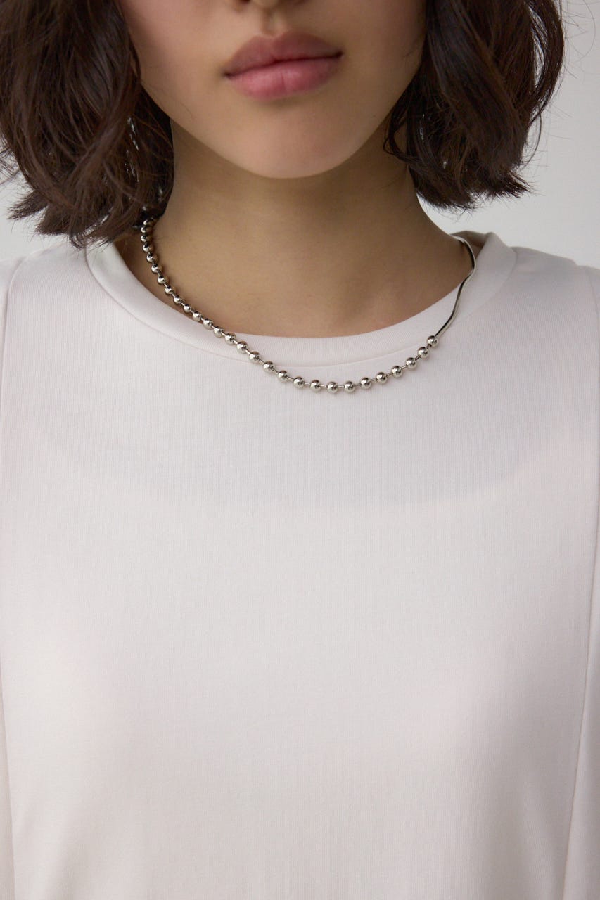ラッフルカットトップス O/WHT M