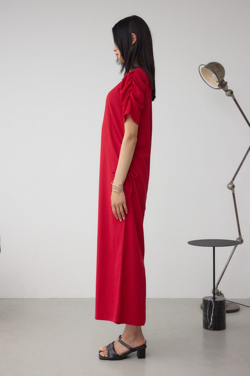 サイドシャーリングワンピース RED FREE